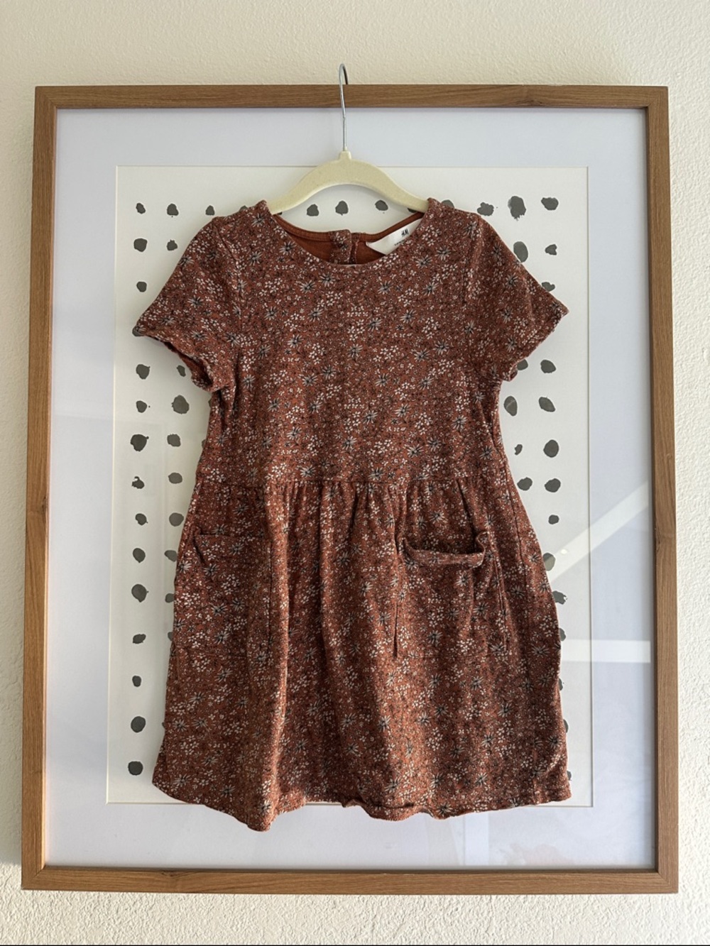 H&M Rust Floral Casual Kids Dress